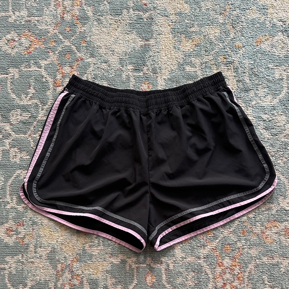 Champion Women's Black and Pink Athletic Shorts